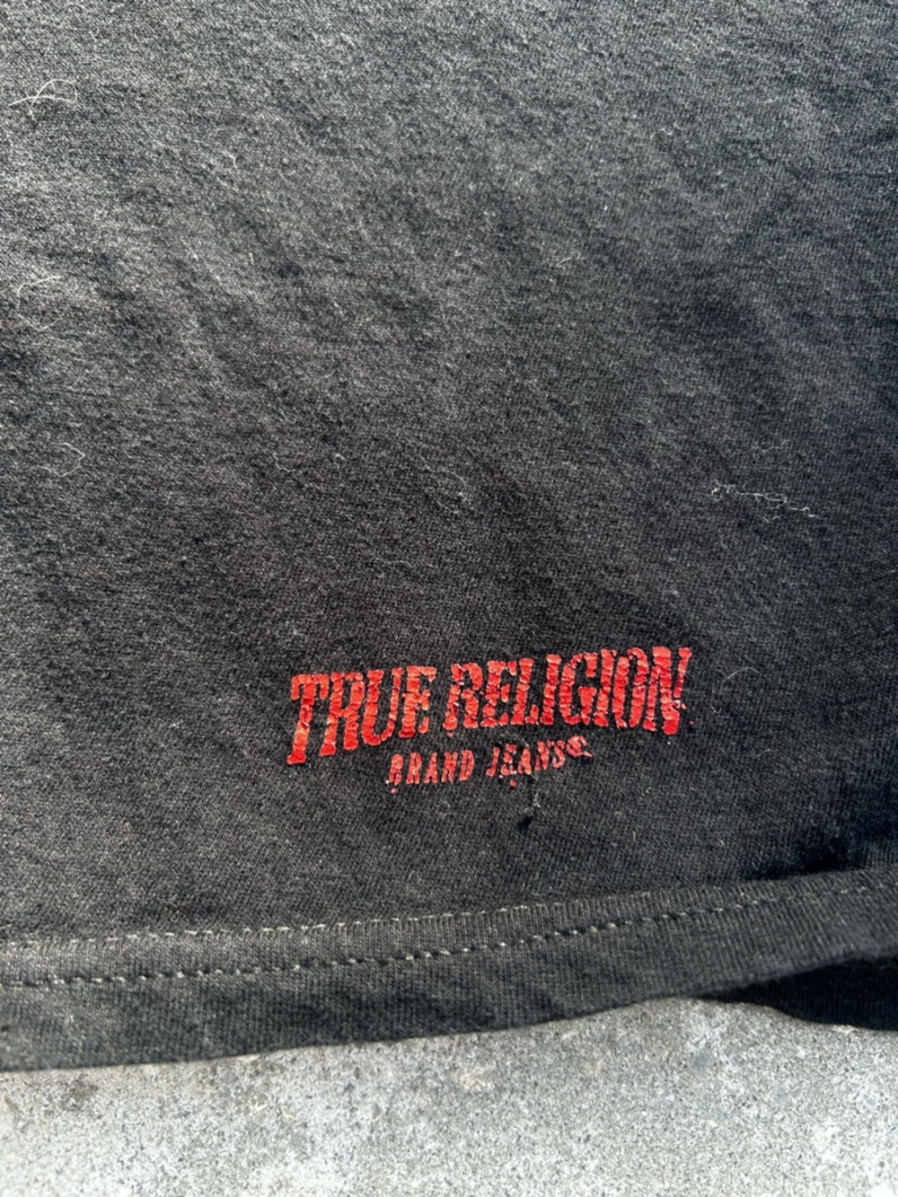 True Religion Black Short-Sleeve Crewneck Tee with Red Accent - Picture 2 of 4